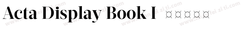 Acta Display Book I字体转换